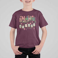 Funny Mahjong Lovers T Shirt For Kid Funny Mahjong Lovers Chinese Game Floral Vintage Aesthetic Graphic