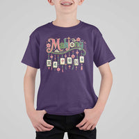 Funny Mahjong Lovers T Shirt For Kid Funny Mahjong Lovers Chinese Game Floral Vintage Aesthetic Graphic