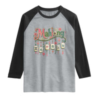 Funny Mahjong Lovers Raglan Shirt Funny Mahjong Lovers Chinese Game Floral Vintage Aesthetic Graphic