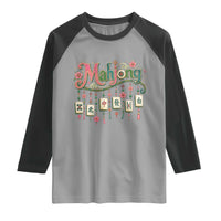 Funny Mahjong Lovers Raglan Shirt Funny Mahjong Lovers Chinese Game Floral Vintage Aesthetic Graphic