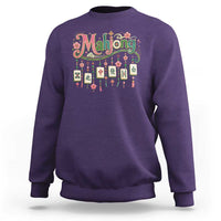 Funny Mahjong Lovers Sweatshirt Funny Mahjong Lovers Chinese Game Floral Vintage Aesthetic Graphic