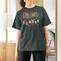 Funny Mahjong Lovers T Shirt For Women Funny Mahjong Lovers Chinese Game Floral Vintage Aesthetic Graphic