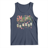 Funny Mahjong Lovers Tank Top Funny Mahjong Lovers Chinese Game Floral Vintage Aesthetic Graphic