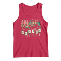 Funny Mahjong Lovers Tank Top Funny Mahjong Lovers Chinese Game Floral Vintage Aesthetic Graphic