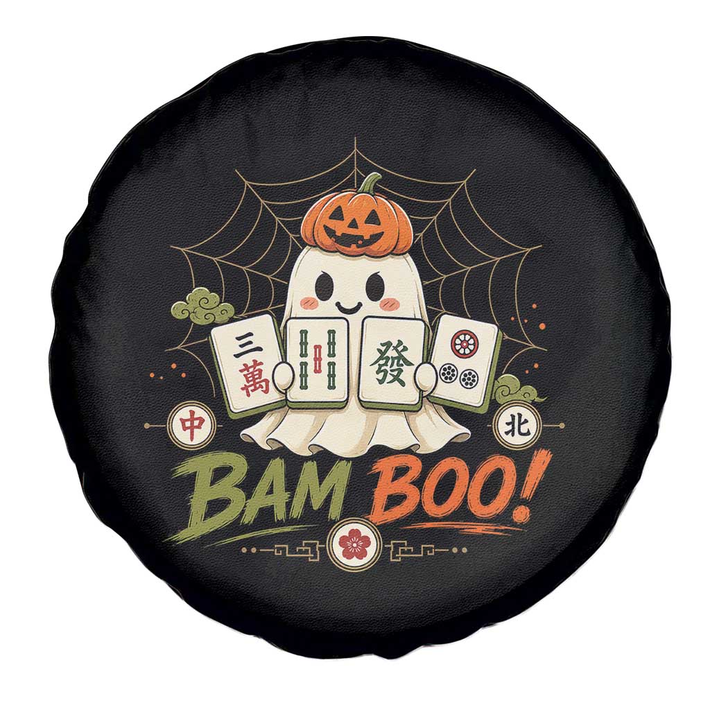 Halloween Ghost Playing Mahjong Spooky Boo Funny Costume Spare Tire Cover Mahjong Lover Gift