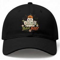 Halloween Ghost Playing Mahjong Spooky Boo Funny Costume Baseball Cap Mahjong Lover Gift