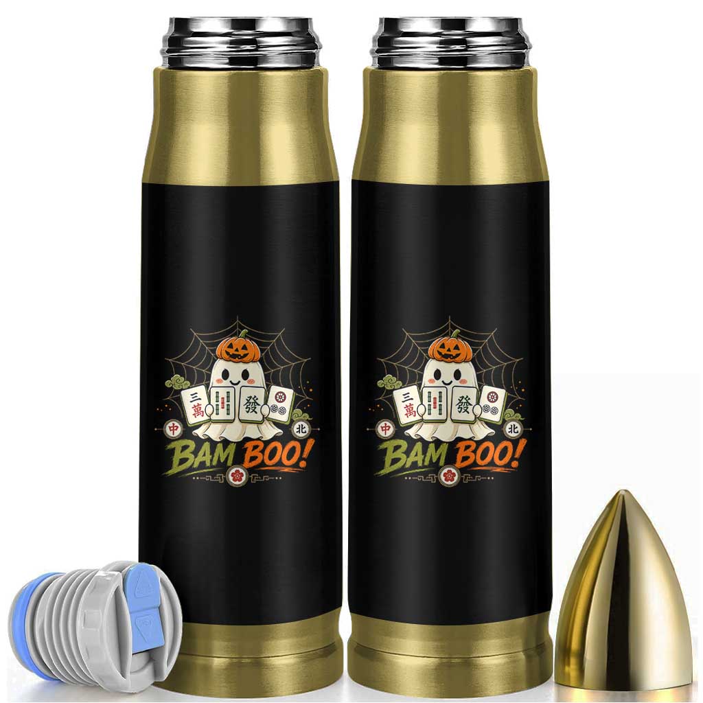 Halloween Ghost Playing Mahjong Spooky Boo Funny Costume Bullet Tumbler Mahjong Lover Gift