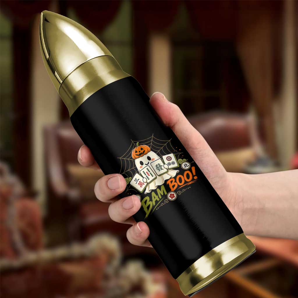 Halloween Ghost Playing Mahjong Spooky Boo Funny Costume Bullet Tumbler Mahjong Lover Gift