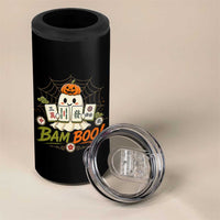 Halloween Ghost Playing Mahjong Spooky Boo Funny Costume 4 in 1 Can Cooler Tumbler Mahjong Lover Gift