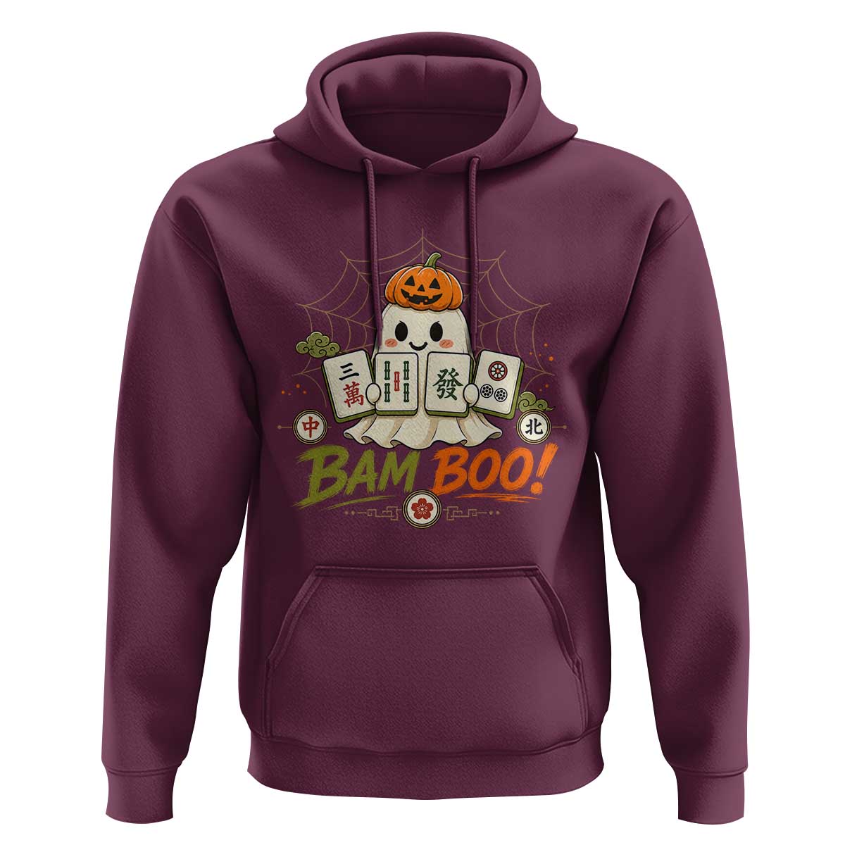 Halloween Ghost Playing Mahjong Spooky Boo Funny Costume Hoodie Mahjong Lover Gift