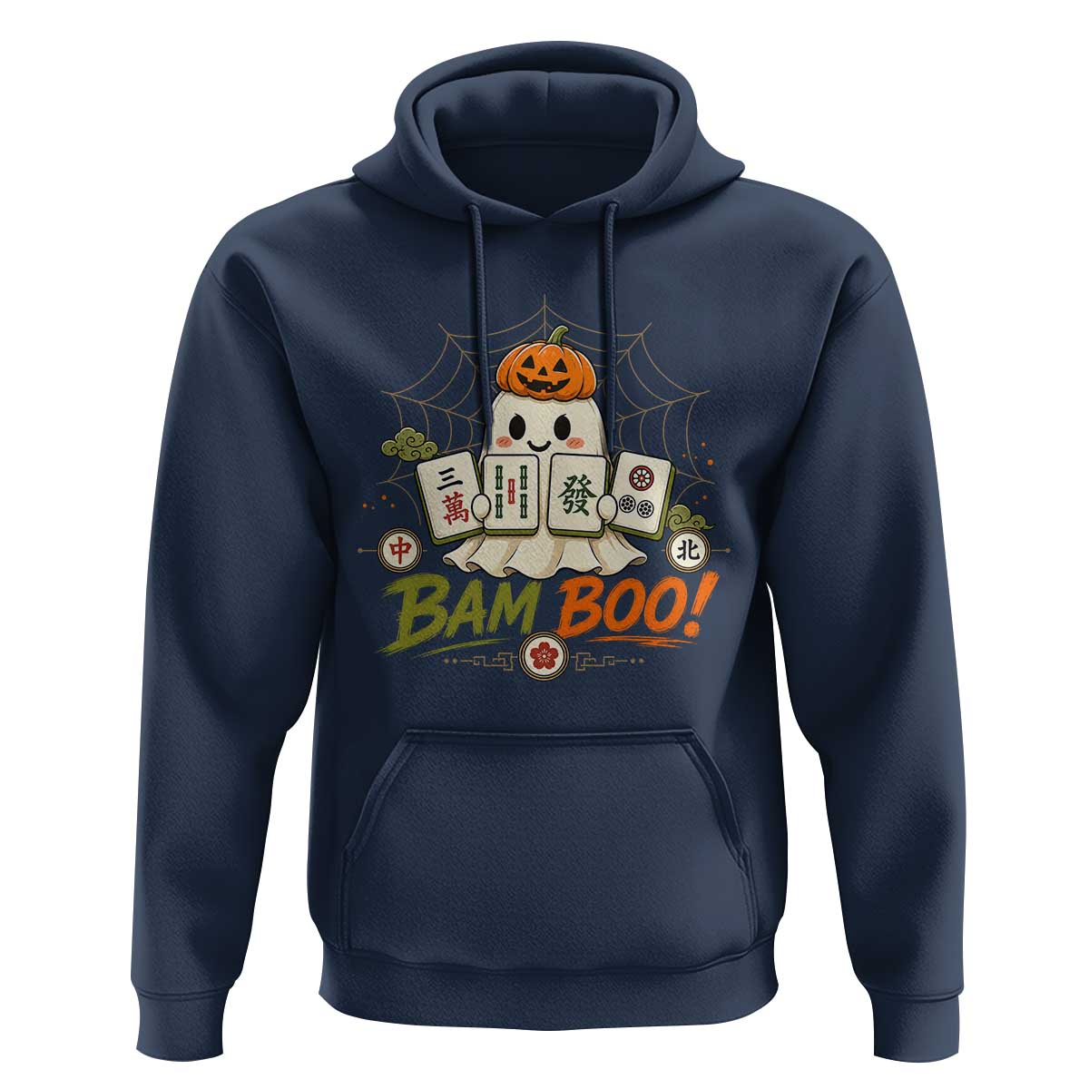 Halloween Ghost Playing Mahjong Spooky Boo Funny Costume Hoodie Mahjong Lover Gift