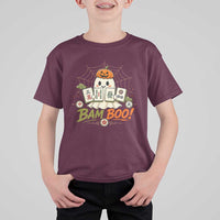Halloween Ghost Playing Mahjong Spooky Boo Funny Costume T Shirt For Kid Mahjong Lover Gift