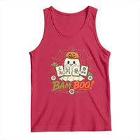 Halloween Ghost Playing Mahjong Spooky Boo Funny Costume Tank Top Mahjong Lover Gift