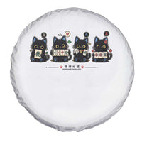 Black Cat Mahjong Lover Cute Graphic Spare Tire Cover