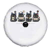 Black Cat Mahjong Lover Cute Graphic Spare Tire Cover
