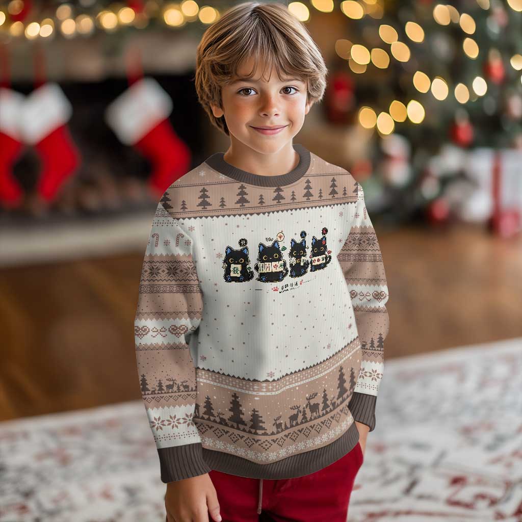 Black Cat Mahjong Lover Cute Graphic Ugly Christmas Sweater