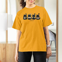 Black Cat Mahjong Lover Cute Graphic T Shirt For Women