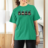 Black Cat Mahjong Lover Cute Graphic T Shirt For Women