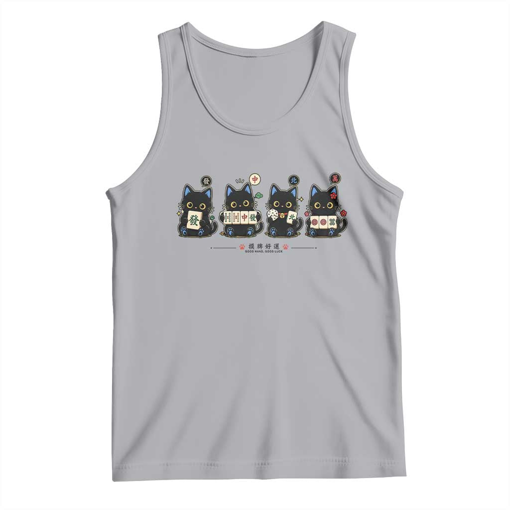 Black Cat Mahjong Lover Cute Graphic Tank Top