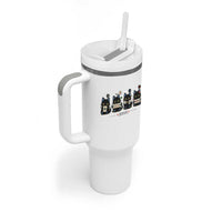 Black Cat Mahjong Lover Cute Graphic Tumbler With Handle