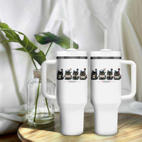Black Cat Mahjong Lover Cute Graphic Tumbler With Handle