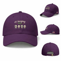 Its Mahjong Time Baseball Cap Funny Cartoon Mahjong Tiles Gathering Game Night
