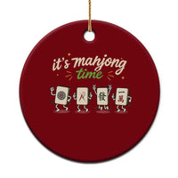 Its Mahjong Time Ceramic Ornament Funny Cartoon Mahjong Tiles Gathering Game Night