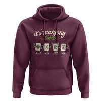 Its Mahjong Time Hoodie Funny Cartoon Mahjong Tiles Gathering Game Night
