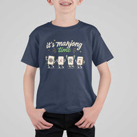 Its Mahjong Time T Shirt For Kid Funny Cartoon Mahjong Tiles Gathering Game Night