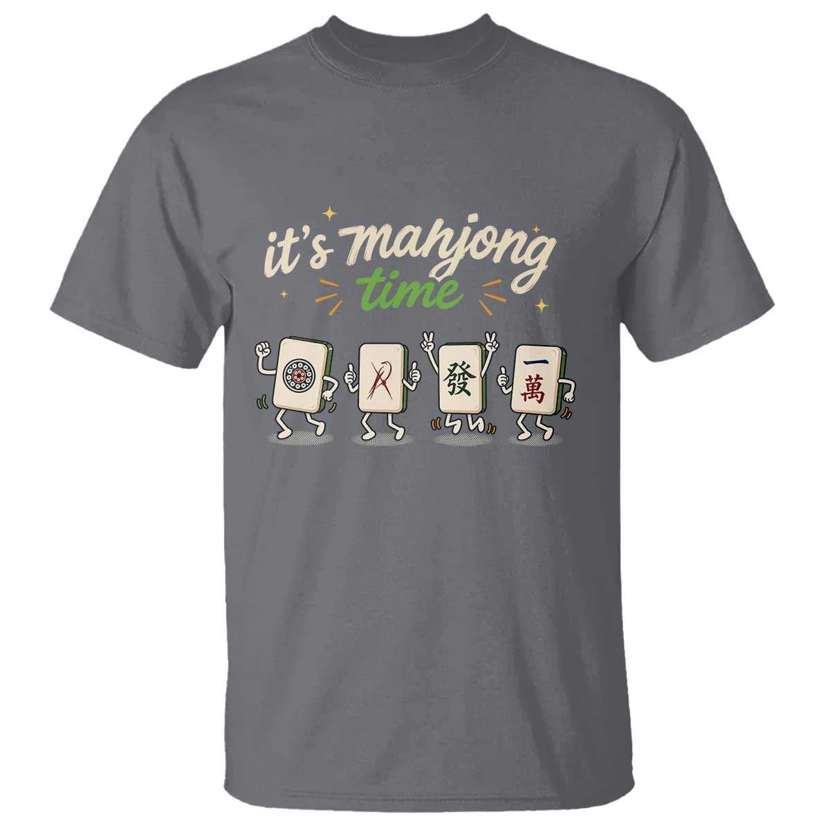Its Mahjong Time T Shirt Funny Cartoon Mahjong Tiles Gathering Game Night