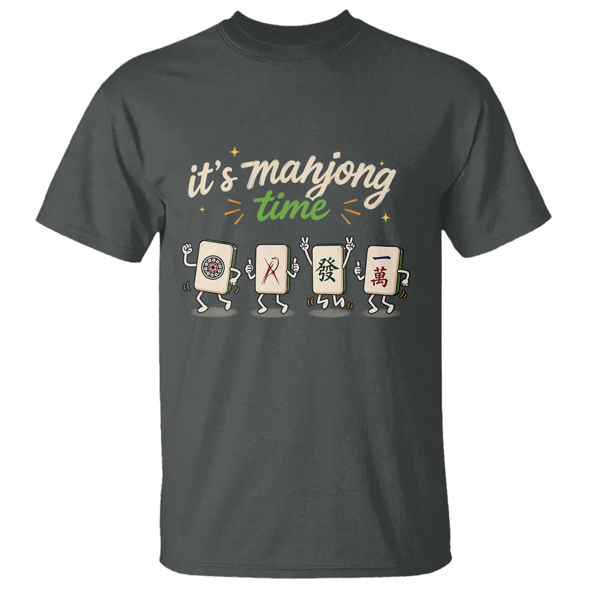 Its Mahjong Time T Shirt Funny Cartoon Mahjong Tiles Gathering Game Night