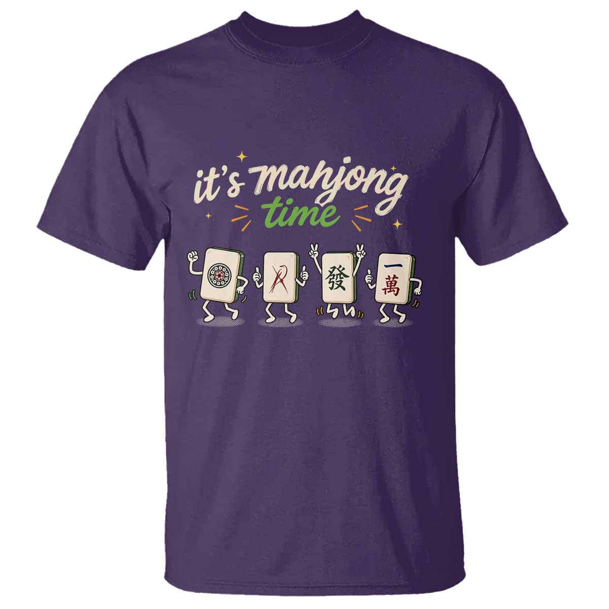 Its Mahjong Time T Shirt Funny Cartoon Mahjong Tiles Gathering Game Night