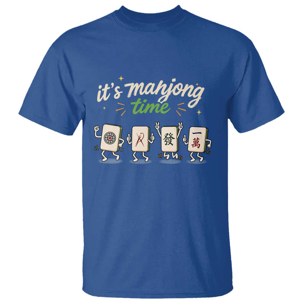 Its Mahjong Time T Shirt Funny Cartoon Mahjong Tiles Gathering Game Night