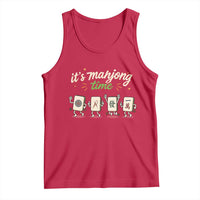 Its Mahjong Time Tank Top Funny Cartoon Mahjong Tiles Gathering Game Night