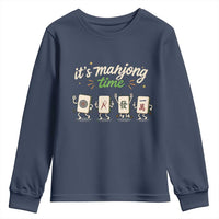 Its Mahjong Time Youth Sweatshirt Funny Cartoon Mahjong Tiles Gathering Game Night