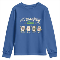 Its Mahjong Time Youth Sweatshirt Funny Cartoon Mahjong Tiles Gathering Game Night