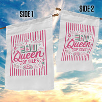 Queen Of Tiles Pink Mahjong Lover Game Night Graphic Garden Flag