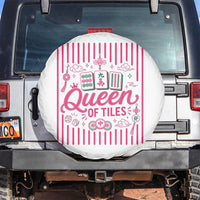 Queen Of Tiles Pink Mahjong Lover Game Night Graphic Spare Tire Cover