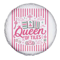 Queen Of Tiles Pink Mahjong Lover Game Night Graphic Spare Tire Cover