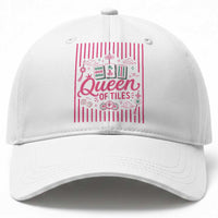 Queen Of Tiles Pink Mahjong Lover Game Night Graphic Baseball Cap