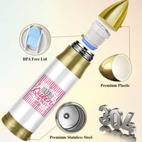 Queen Of Tiles Pink Mahjong Lover Game Night Graphic Bullet Tumbler