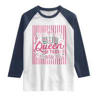 Queen Of Tiles Pink Mahjong Lover Game Night Graphic Raglan Shirt