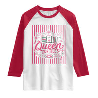 Queen Of Tiles Pink Mahjong Lover Game Night Graphic Raglan Shirt