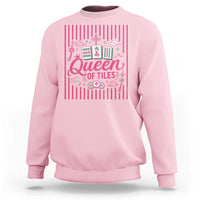 Queen Of Tiles Pink Mahjong Lover Game Night Graphic Sweatshirt