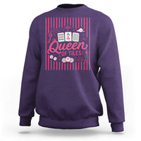 Queen Of Tiles Pink Mahjong Lover Game Night Graphic Sweatshirt