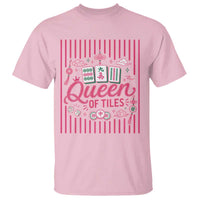Queen Of Tiles Pink Mahjong Lover Game Night Graphic T Shirt