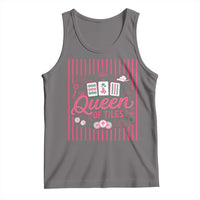 Queen Of Tiles Pink Mahjong Lover Game Night Graphic Tank Top