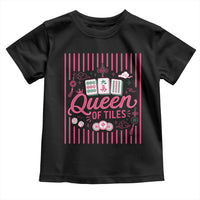 Queen Of Tiles Pink Mahjong Lover Game Night Graphic Toddler T Shirt