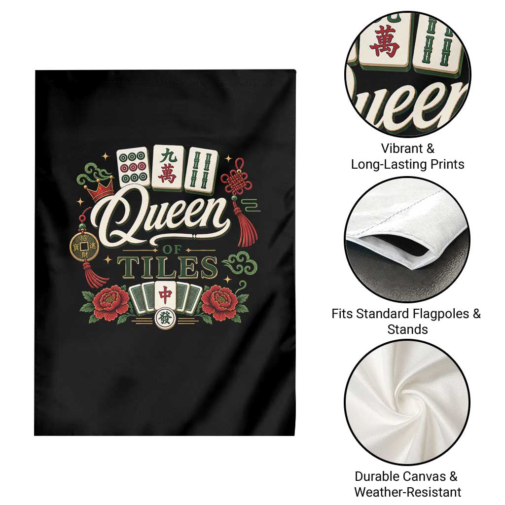 Mahjong Lovers Garden Flag Queen Of Tiles Game Night Graphic