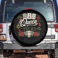 Mahjong Lovers Spare Tire Cover Queen Of Tiles Game Night Graphic